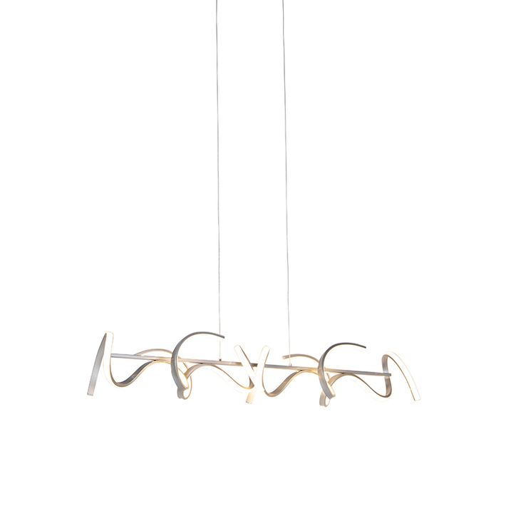 Designer pendant light silver dimmable incl. LED - Krisscross