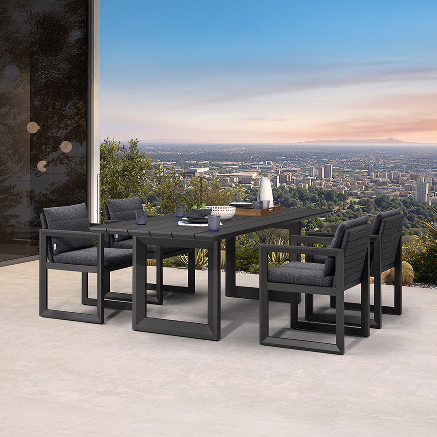 PURPLE LEAF Aluminium-Luxus-Patiomöbel-Dining-Set