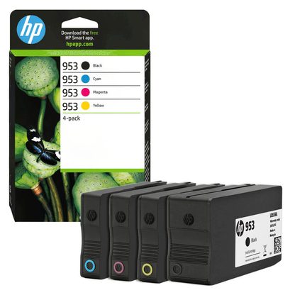 HP 953 (6ZC69AE) Black, Cyan, Magenta, Yellow Printer Cartridges, Set of 4