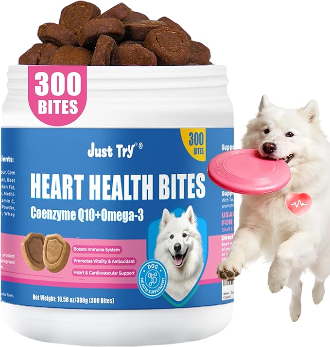 Just Try CoQ10 Hund Herzgesundheits-Kauartikel | Taurin-Unterstützung