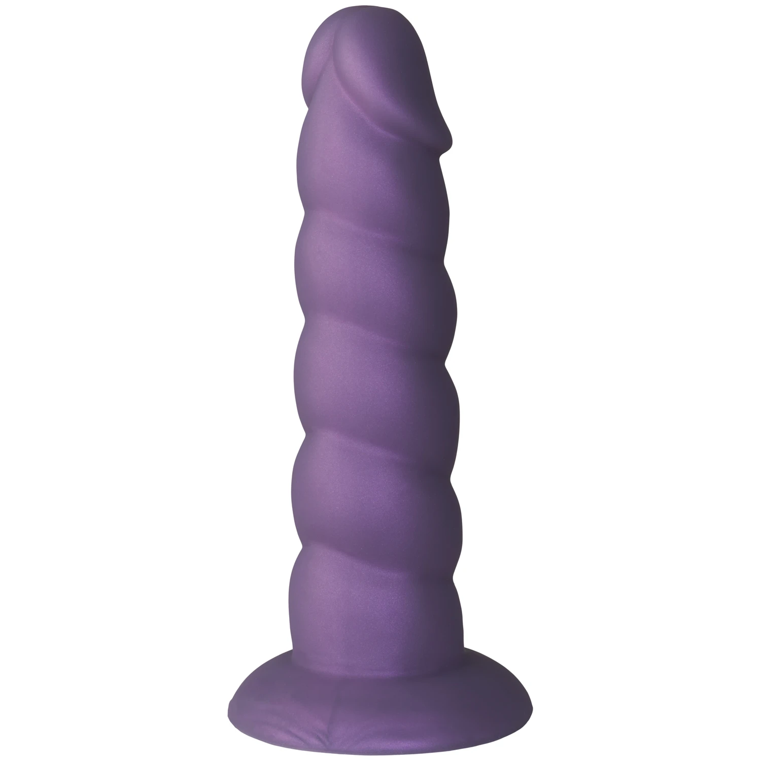 baseks Swirly Silikon Dildo Violett mit Saugfuß 17,5 cm