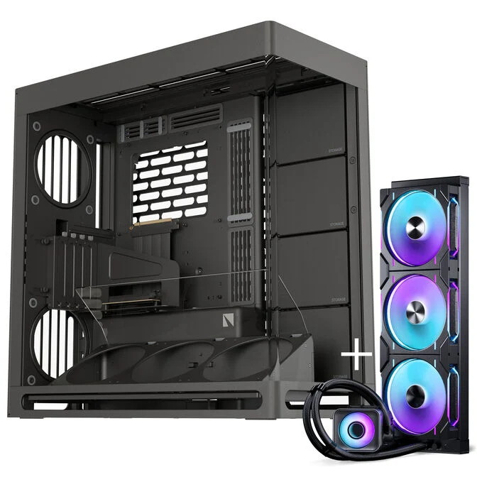 HAVN HS 420 VGPU PC-Gehäuse + PHANTEKS Glacier One 420D30 X2 DRGB AiO Wasserkühlung - 420mm, schwarz