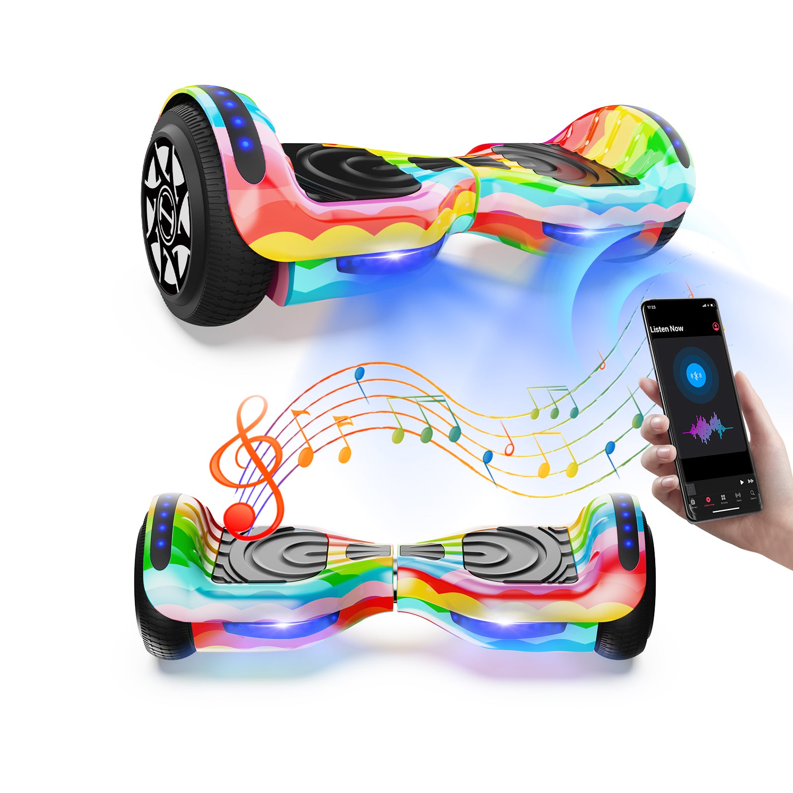 iHoverboard H1 Bluetooth LED Hoverboard 6.5" - H1 Rainbow / Standard