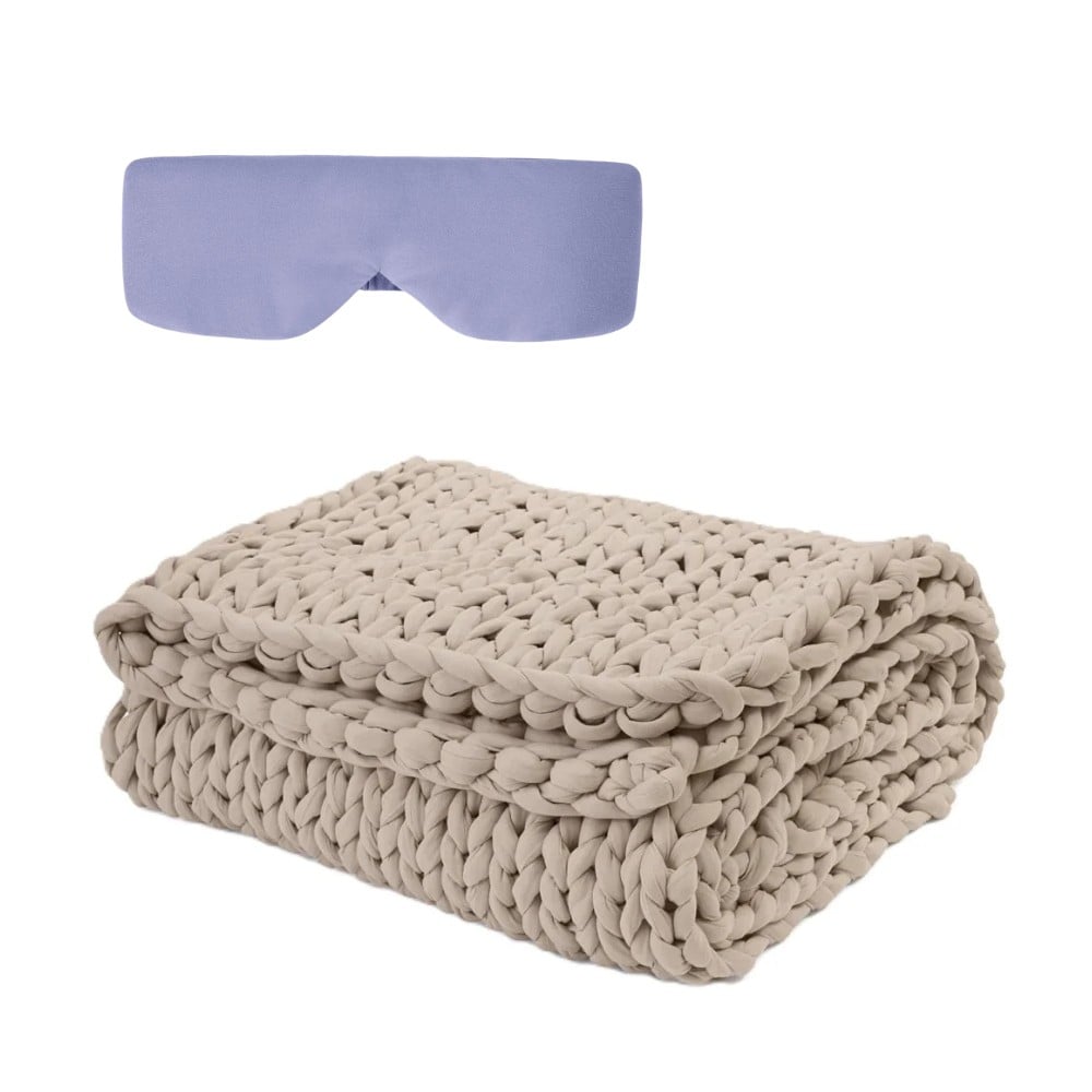 Baumwoll-Gewichtsdecke + Terraclay Schlafmaske – 2er Bundle