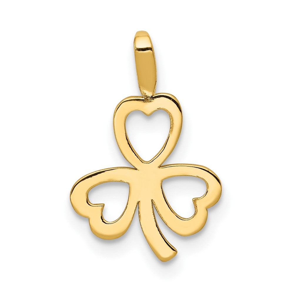 10K Gelbgold Herz Kleeblatt Charm