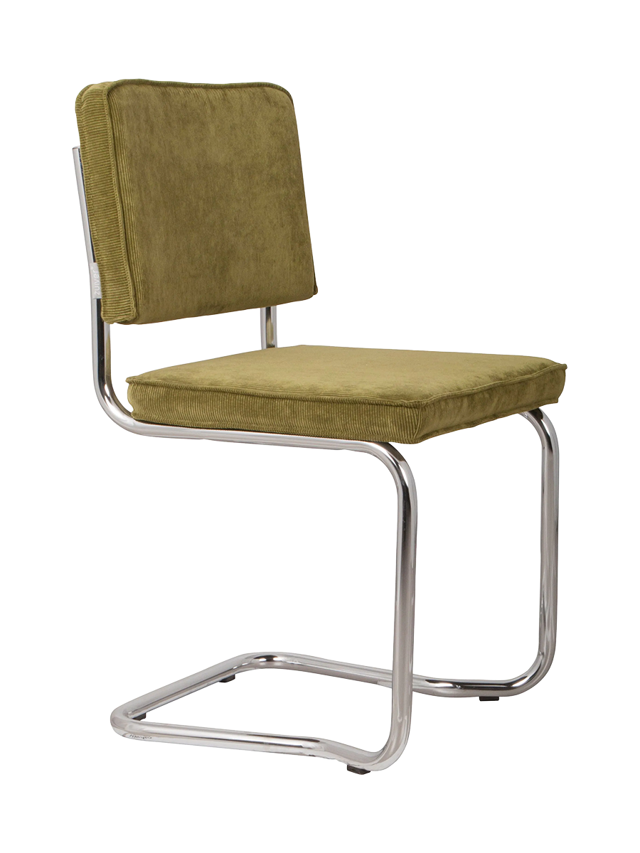 Freischwinger Design Stuhl „Ridge Kink Rib“ - Grün / Silber