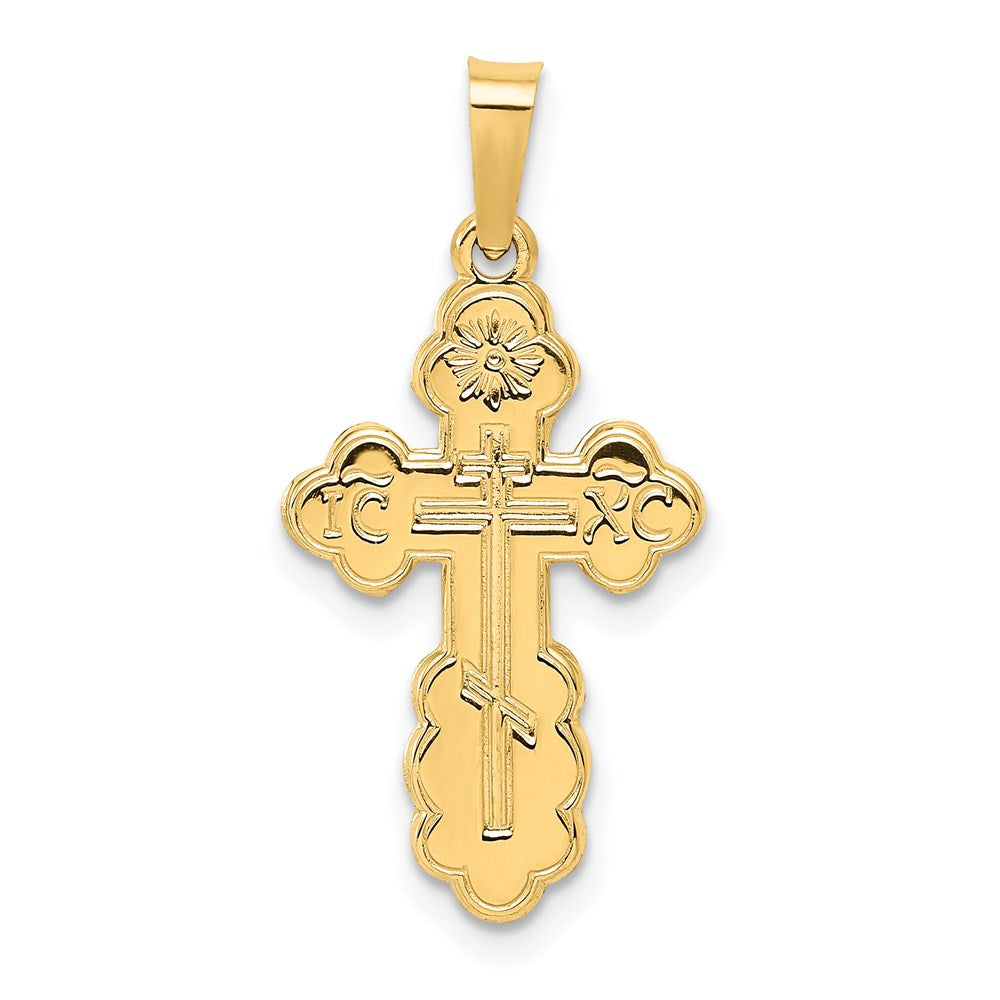 14k Gelbgold Ostorthodoxes Kreuz Charm