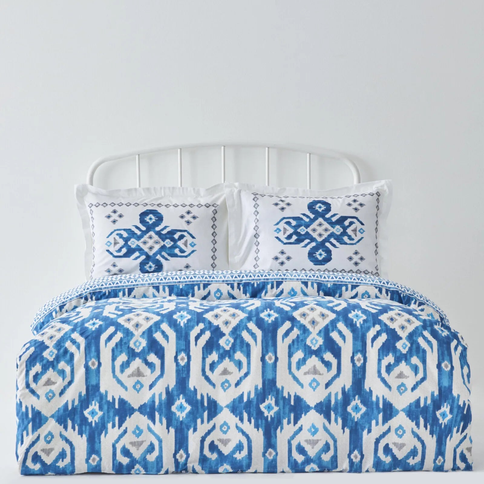 Karaca Home Neos Blaues Baumwolle Doppel Bettbezug-Set