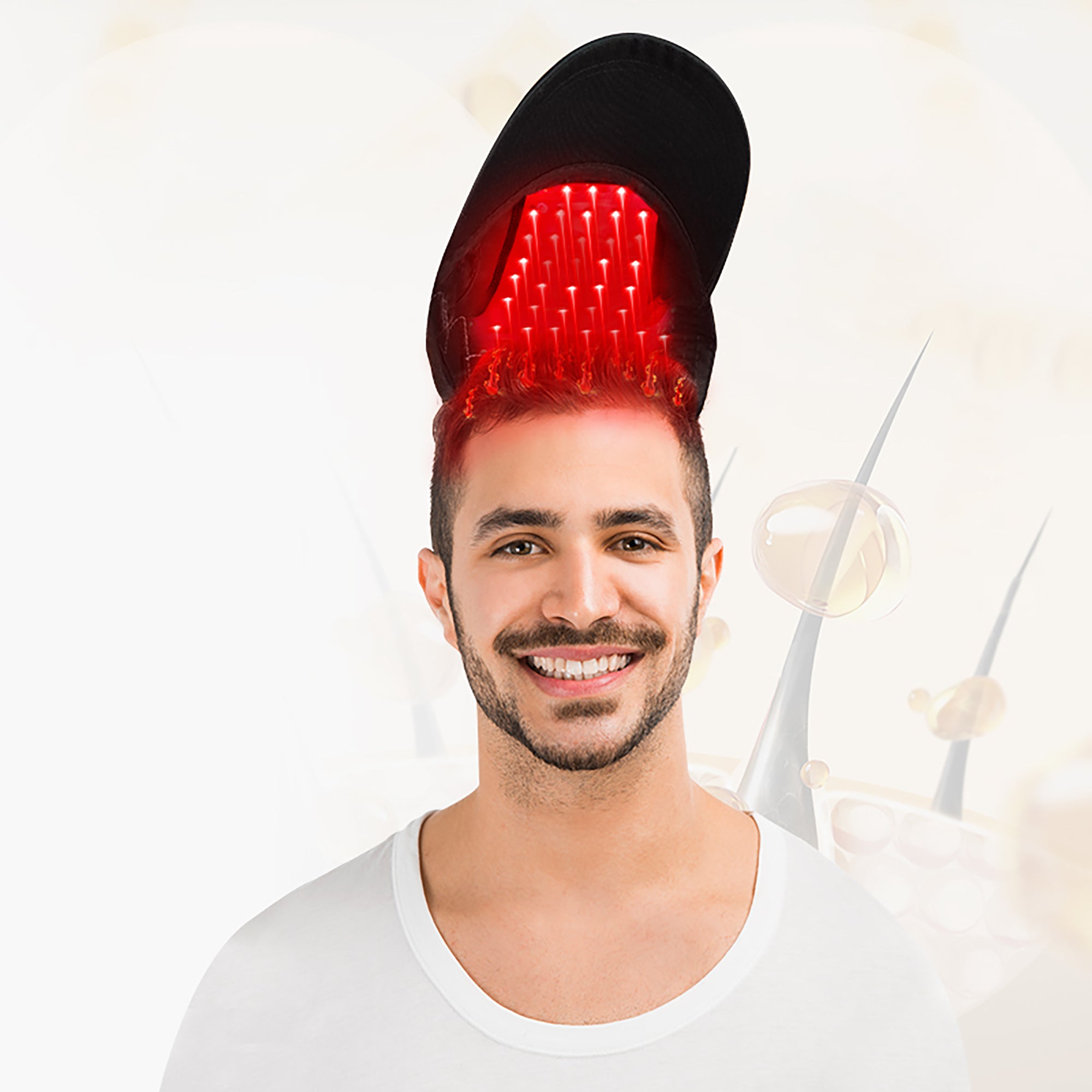 Duale Wellen Rot- und Blau-Licht Haarregenerationskappe | 660nm+470nm Haarhaut Revitalisierer, tragbare 10-min tägliche Anti-Haarverlust Baseballmütze