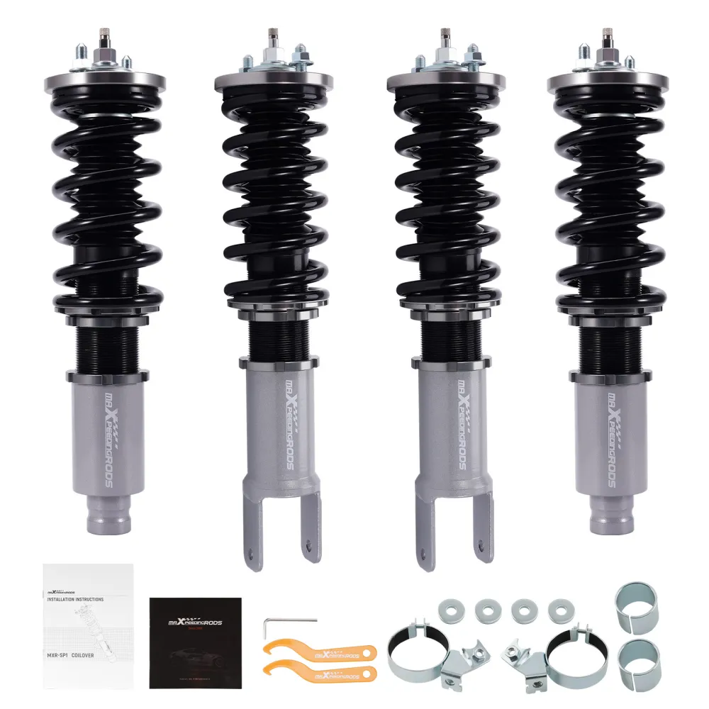 Maxpeedingrods Tuning Full Coilovers Kit Suspensions Shocks Damper Adjustable compatible for Honda Civic 1988-1991 EC ED EE EF lowering kit