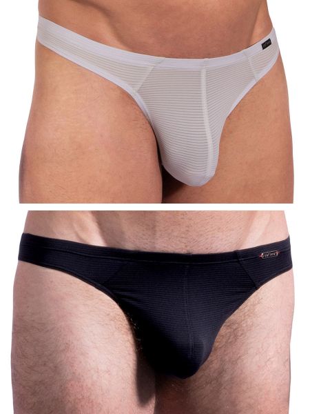 Olaf Benz RED1201: Ministring 2er Pack, schwarz/concrete