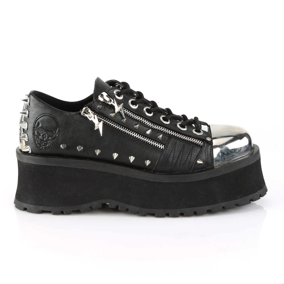 DemoniaCult GRAVEDIGGER-04 Unisex Half Shoe Black