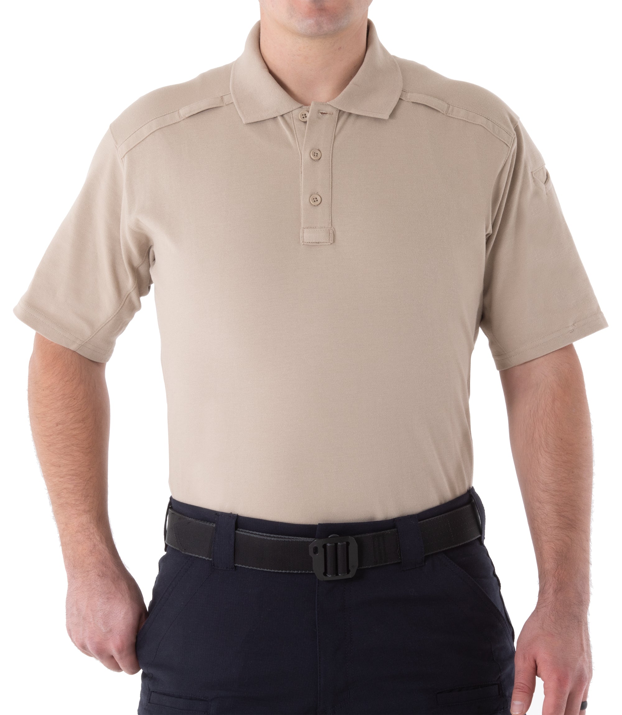 Männer Baumwoll Kurzarm Polo - Khaki & Heather Grau