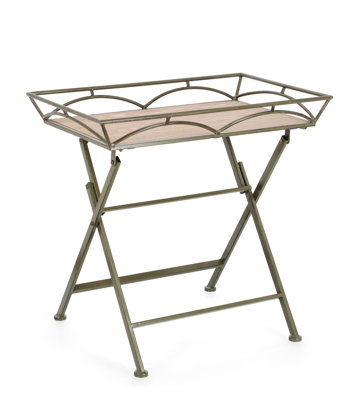 Beistelltisch Guenda aus Metall, klassisches Design, grün