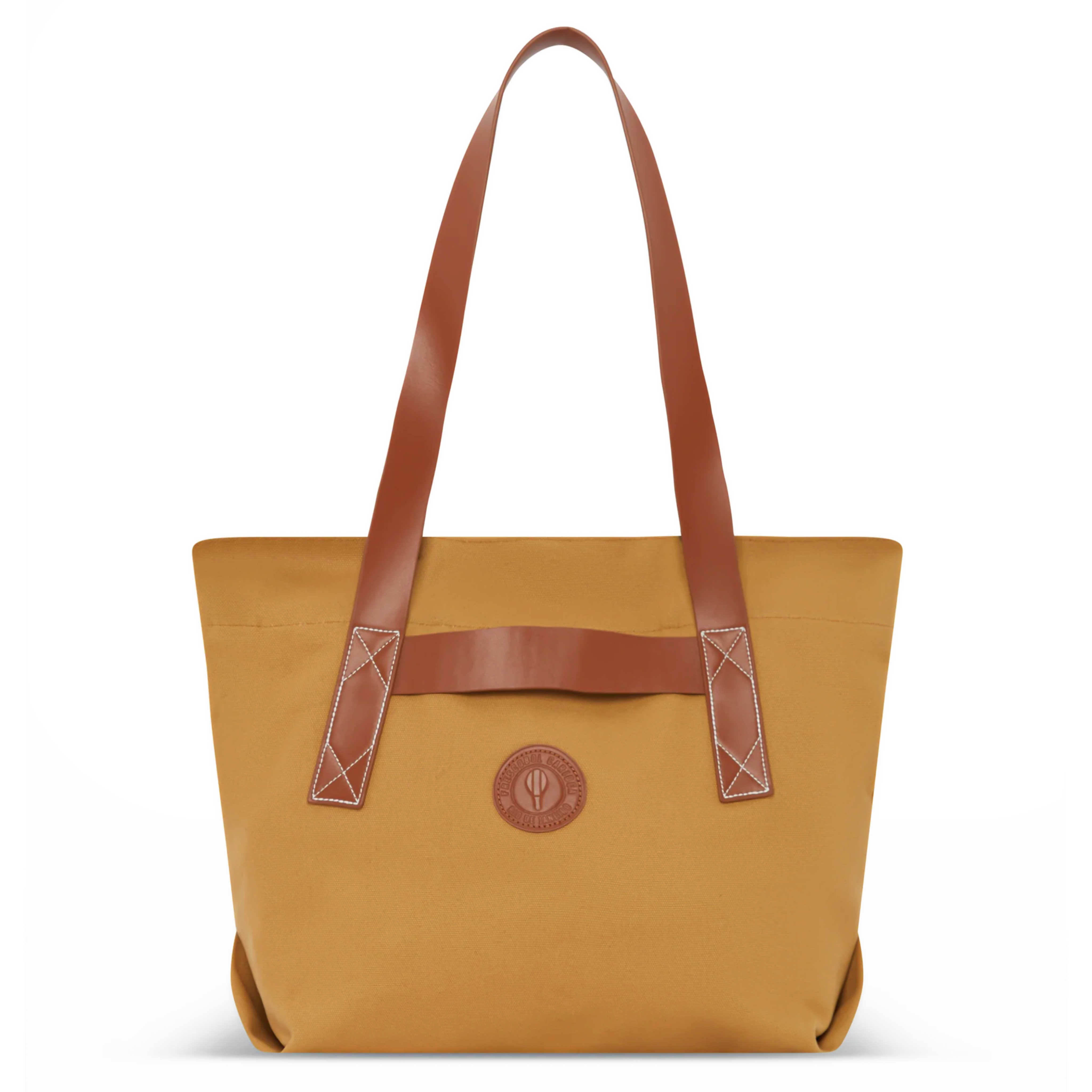 Costa Canva & Leather Beach Tote Bag Mustard