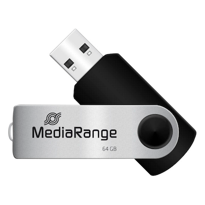 MediaRange USB Stick MR912 Black, Silver 64 GB