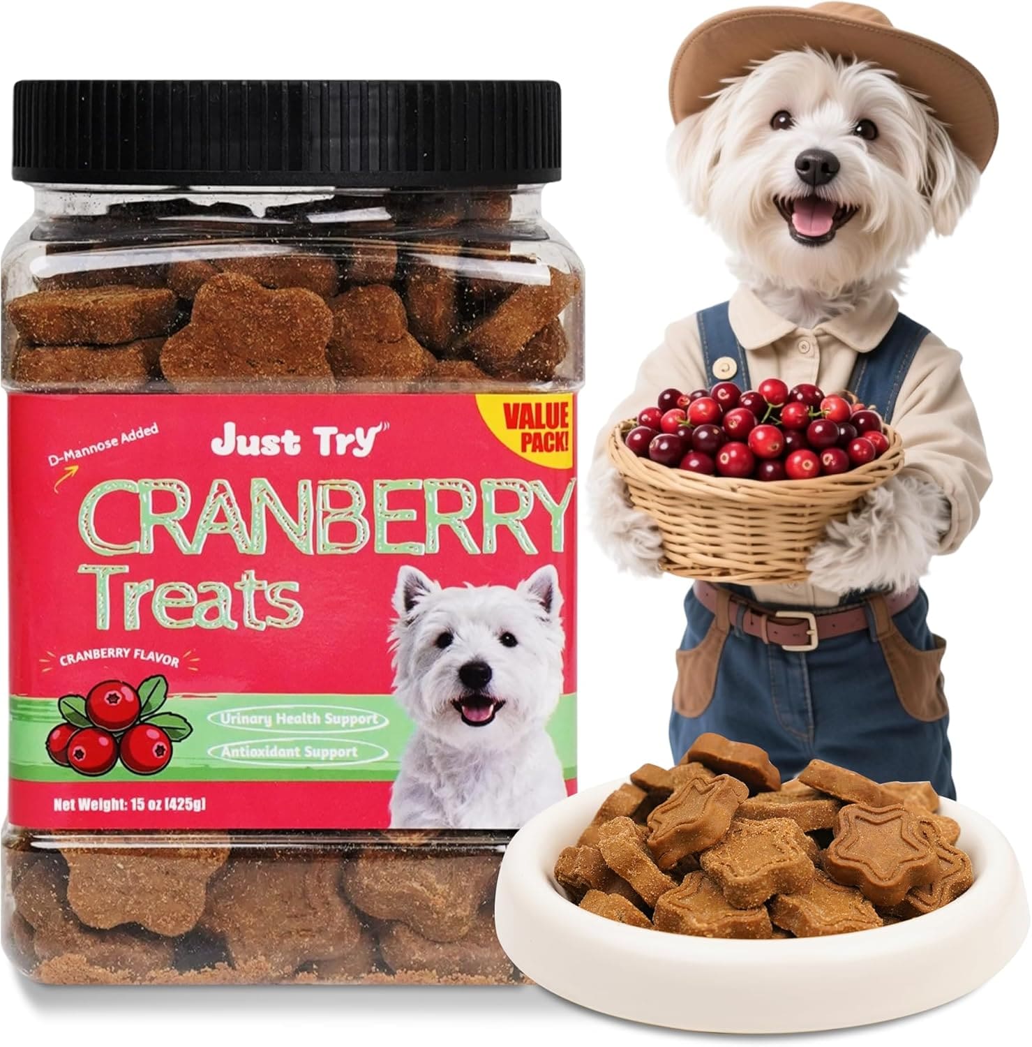 Just Try Cranberry Hundesnacks für die Gesundheit der Harnwege | Gesunde Trainingskekse