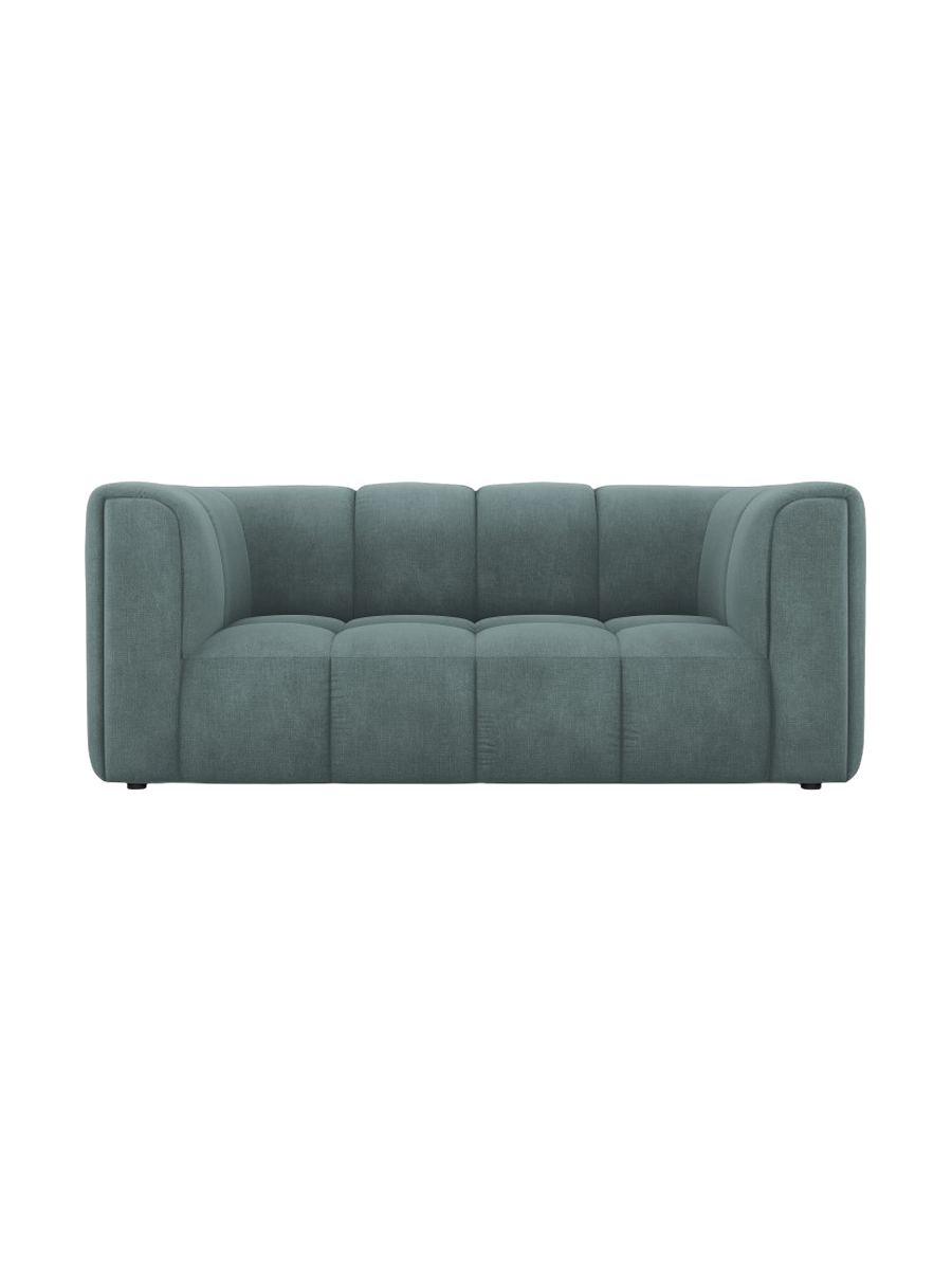 2-Sitzer Design Sofa "Adams" - Chenille Petrol
