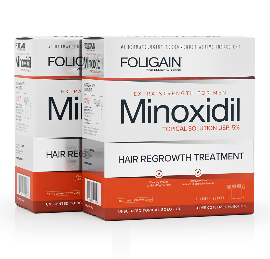 MINOXIDIL 5% FOLIGAIN HAIR REGROWTH TREATMENT for Men (12 fl oz) 360ml 6 Month Supply