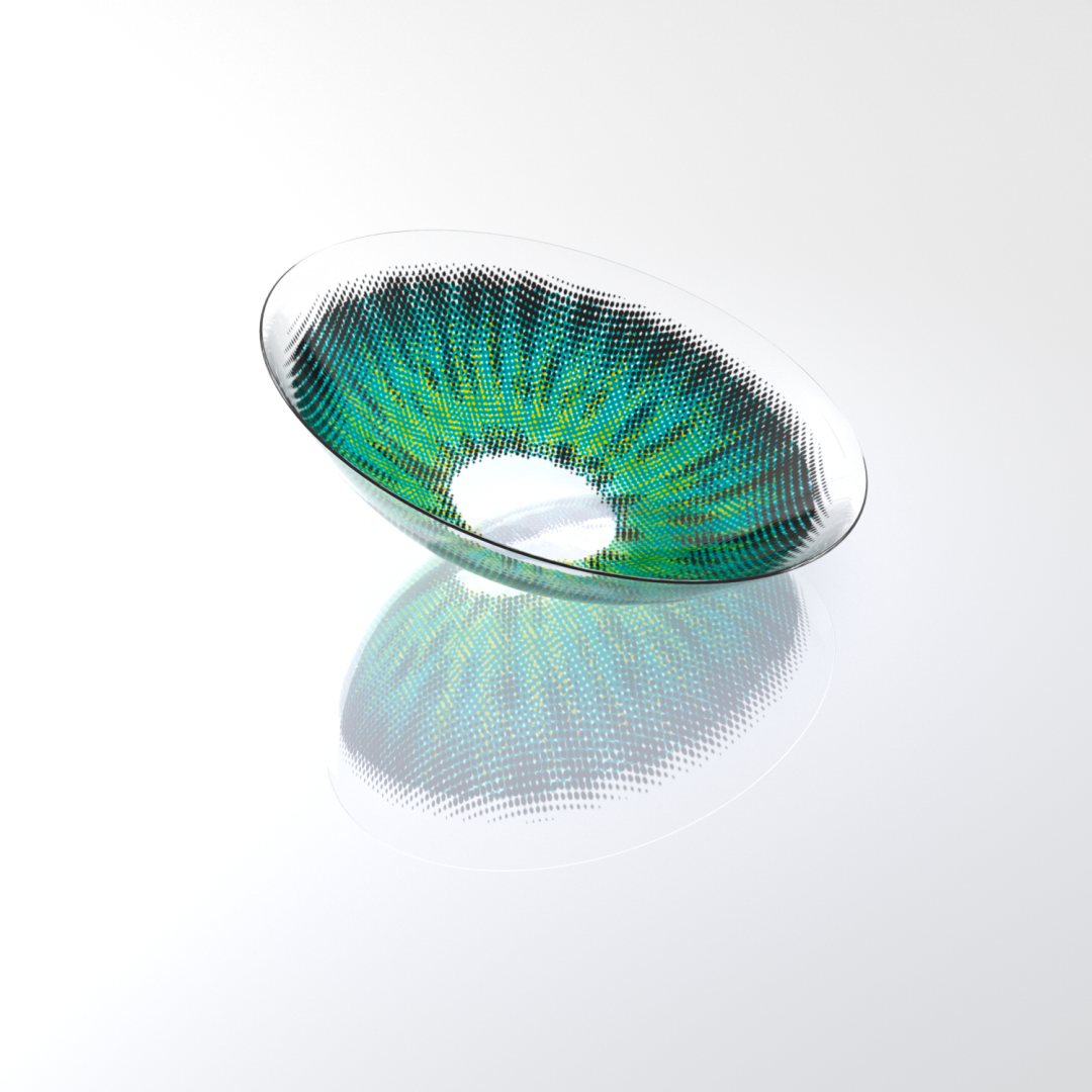MIIEMO Teal Aura Halation Farbige Kontaktlinsen | Lebendiger Teal-Grüner Glanz für dunkle Augen | 6 Monate Tragezeit