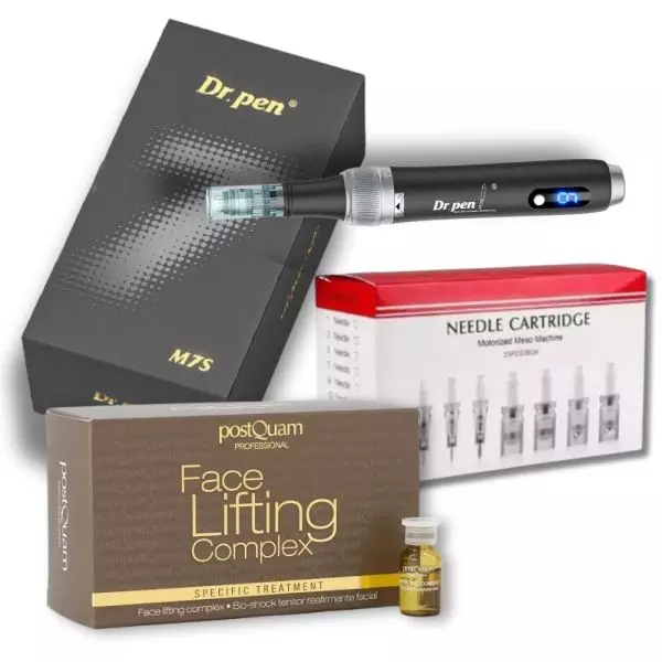 Dr. Pen Dermapen M7s - 25er Box Einwegnadeln - Face Lifting Complex Hautserum - Microneedling Set