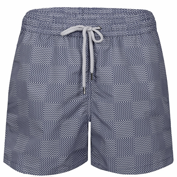 Santos Copa Check Print Swimshorts Dusk