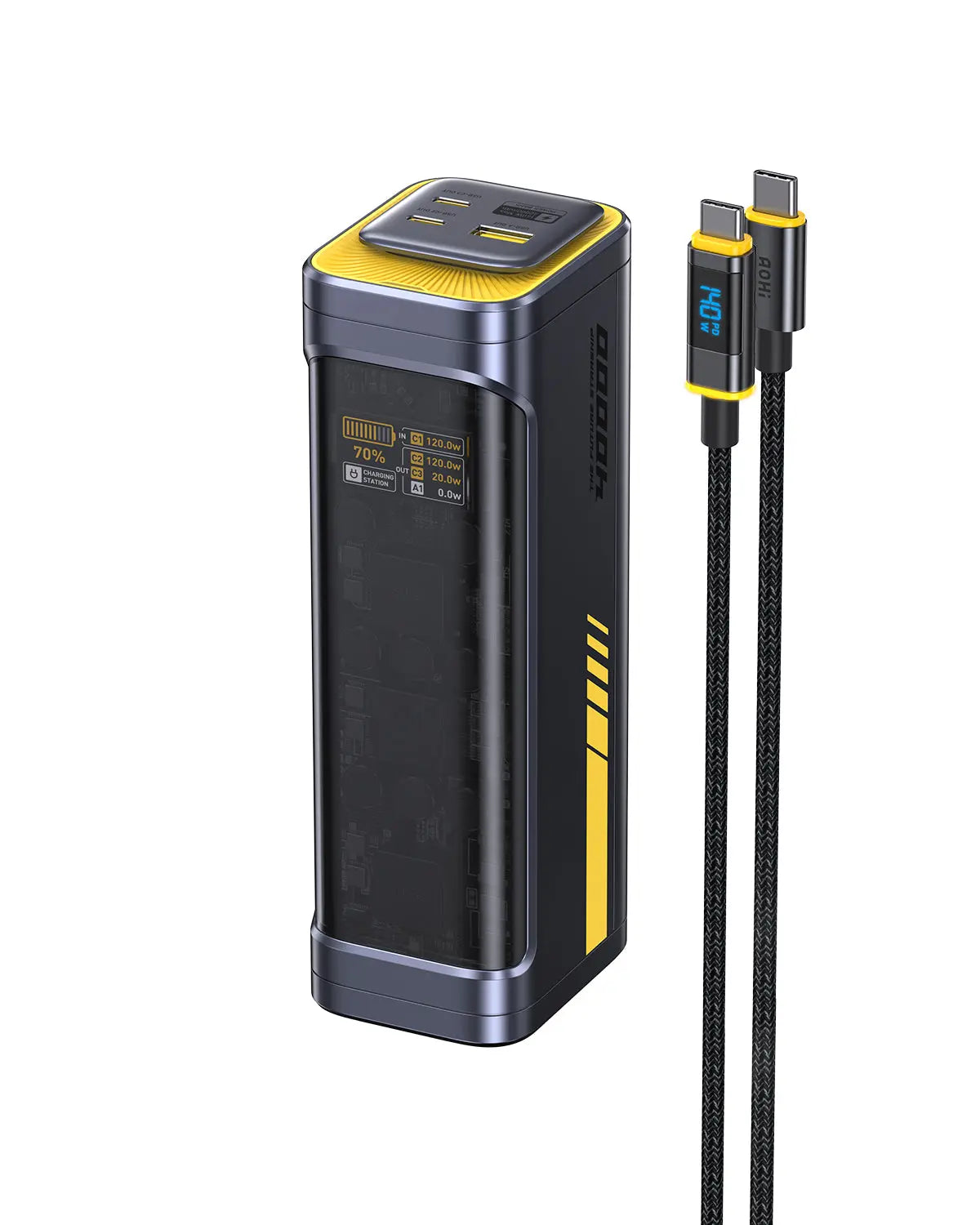 AOHI Starship 40,000mAh Power Bank 140W Ladegerät mit 240W 3FT C-C Kabel