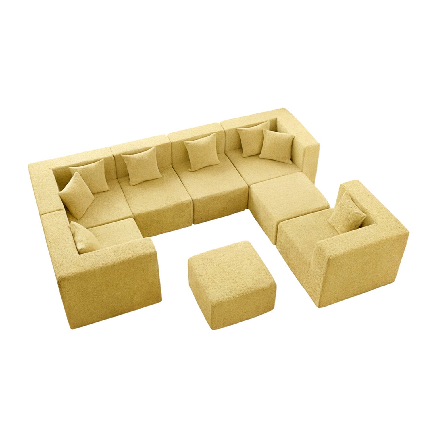 8-Sitzer U-förmiges Sofa (Teddy Samt)