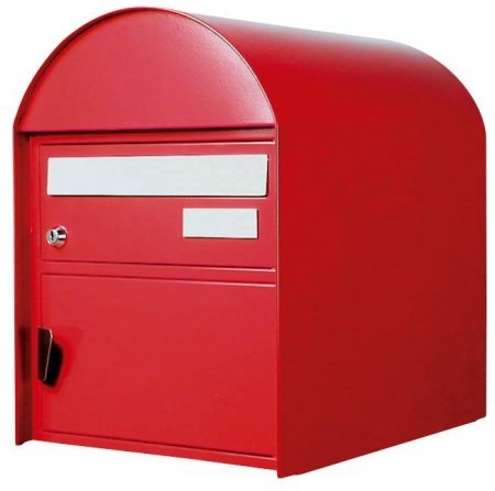 Briefkasten Arosa rubinrot freistehende Montage von Huber