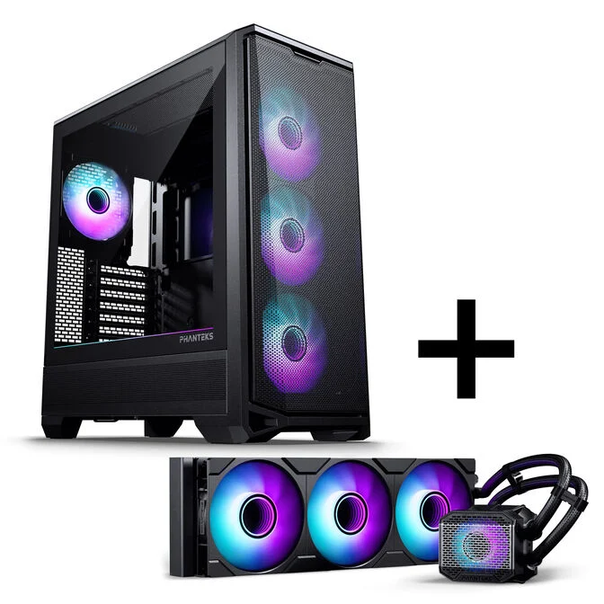 Phanteks Eclipse G400A PC-Gehäuse + Glacier M25 Gen2 AiO-Wasserkühlung - schwarz