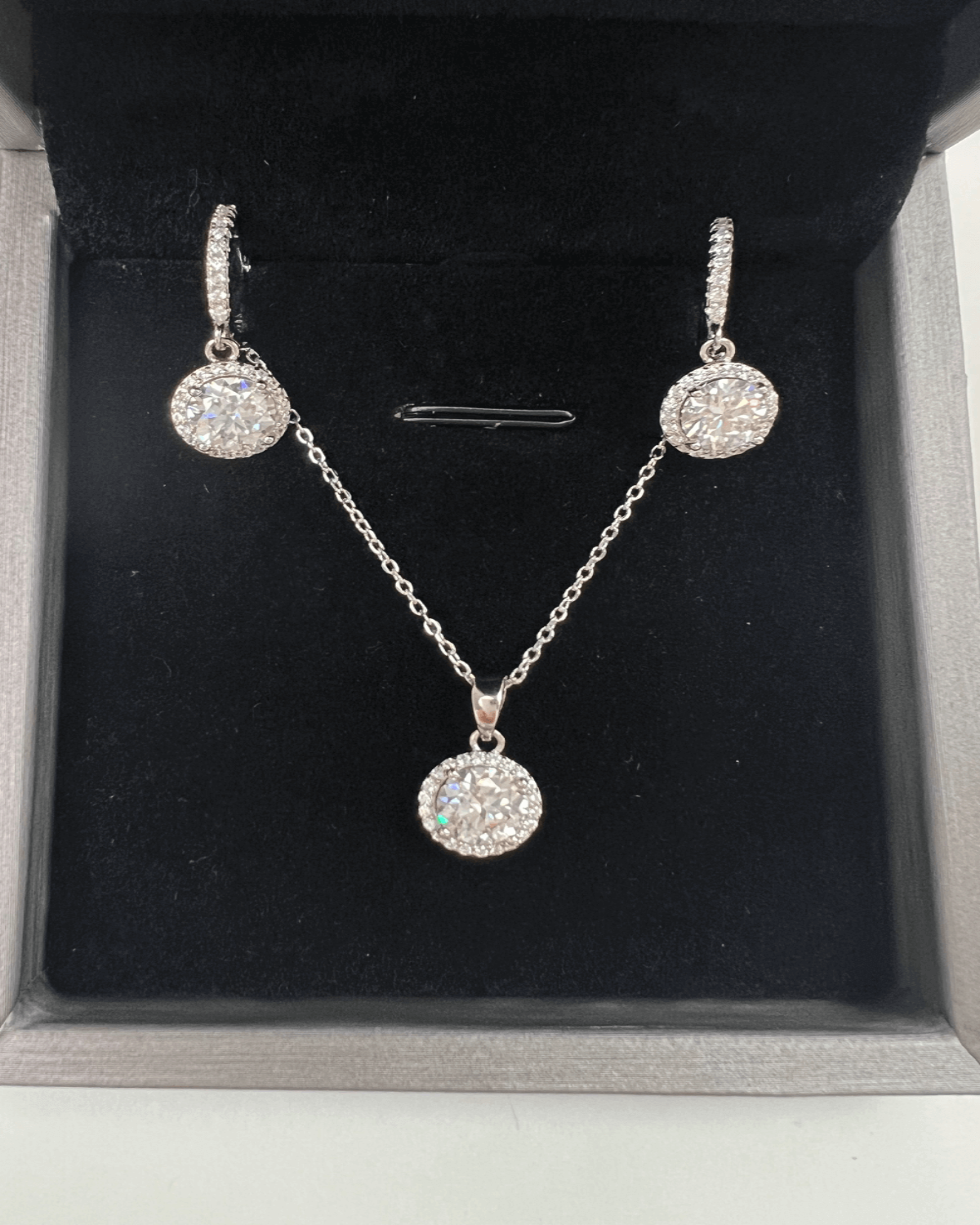 Diamond Necklace Earrings Bundle Set - Chance to Charm