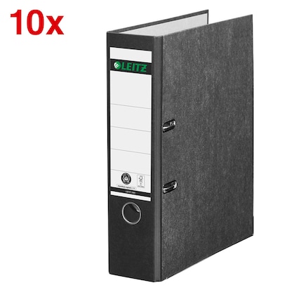 ACTION: 10 LEITZ 1080 Black Marble Binders 8.0 cm DIN A4