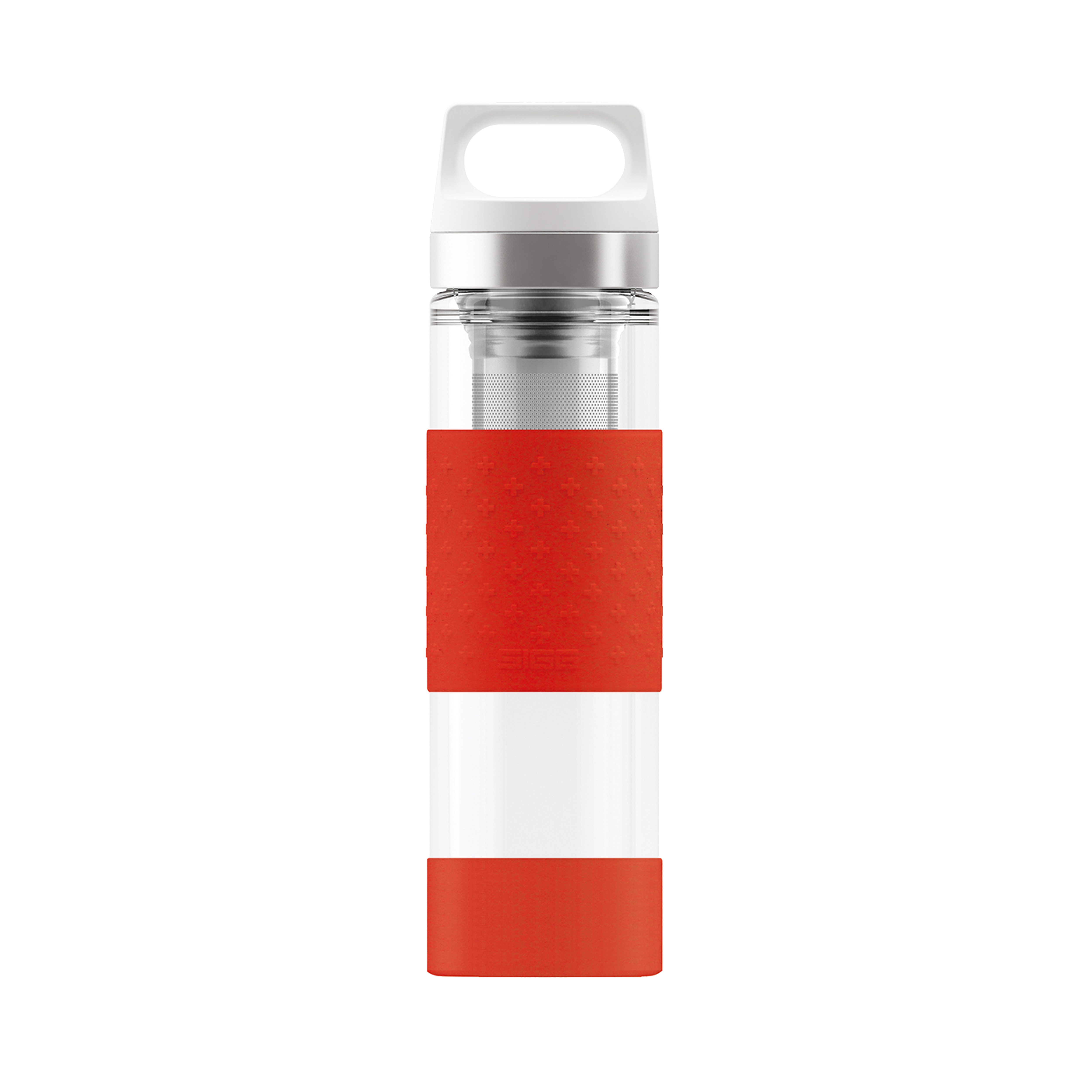 Thermotrinkflasche Hot & Cold Glas Rot 0,4L