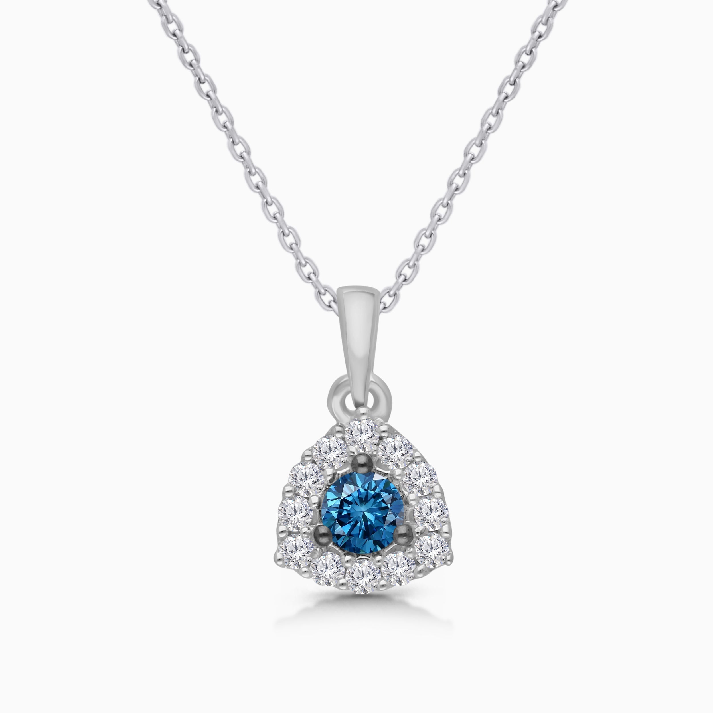 Trillion Anhänger mit blauen Diamanten