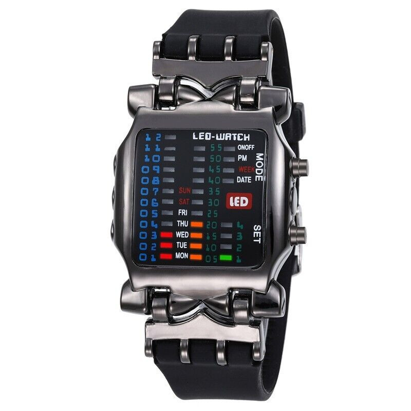 Luxus Herrenarmbanduhr LED Sport Datum Digital Armband Wasserdicht Quartz Uhr
