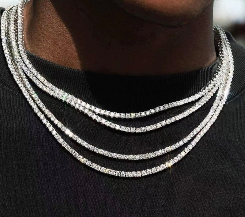 3mm Moissanite Tennis Chain – 925 Sterling Silver VVS1 D Halskette