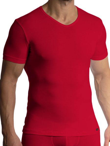 Olaf Benz RED1601: V-Neck-Shirt, karmin