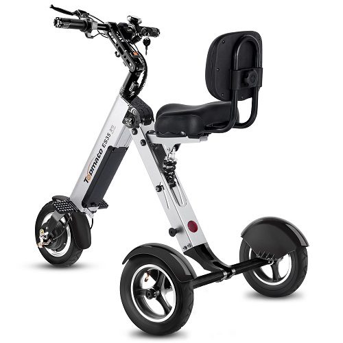 TopMate ES35 Elektroroller 3-Rad Klapprad mit Rückenlehnen-Sitz für Erwachsene