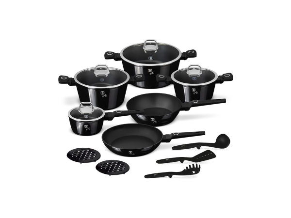 Berlinger Haus 15-piece Cookware Set Black Vantage Collection