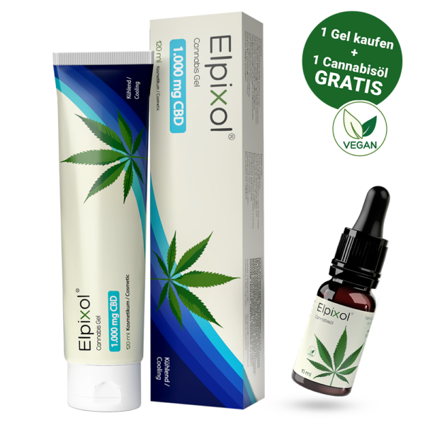 Cannabis Gel with 1,000 mg CBD – cooling + 10 ml cannabis oil free
