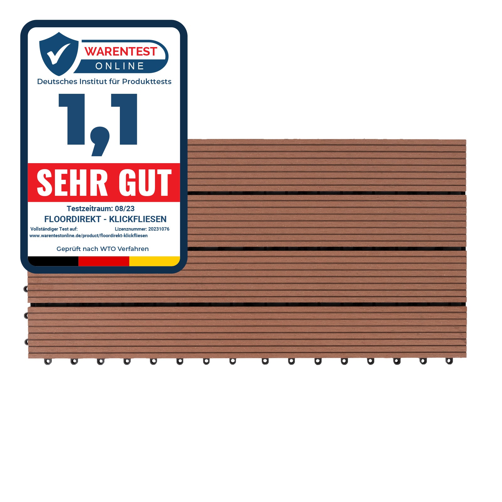 WPC Decking Plank "Royal" - Light Brown - 30 x 60 cm