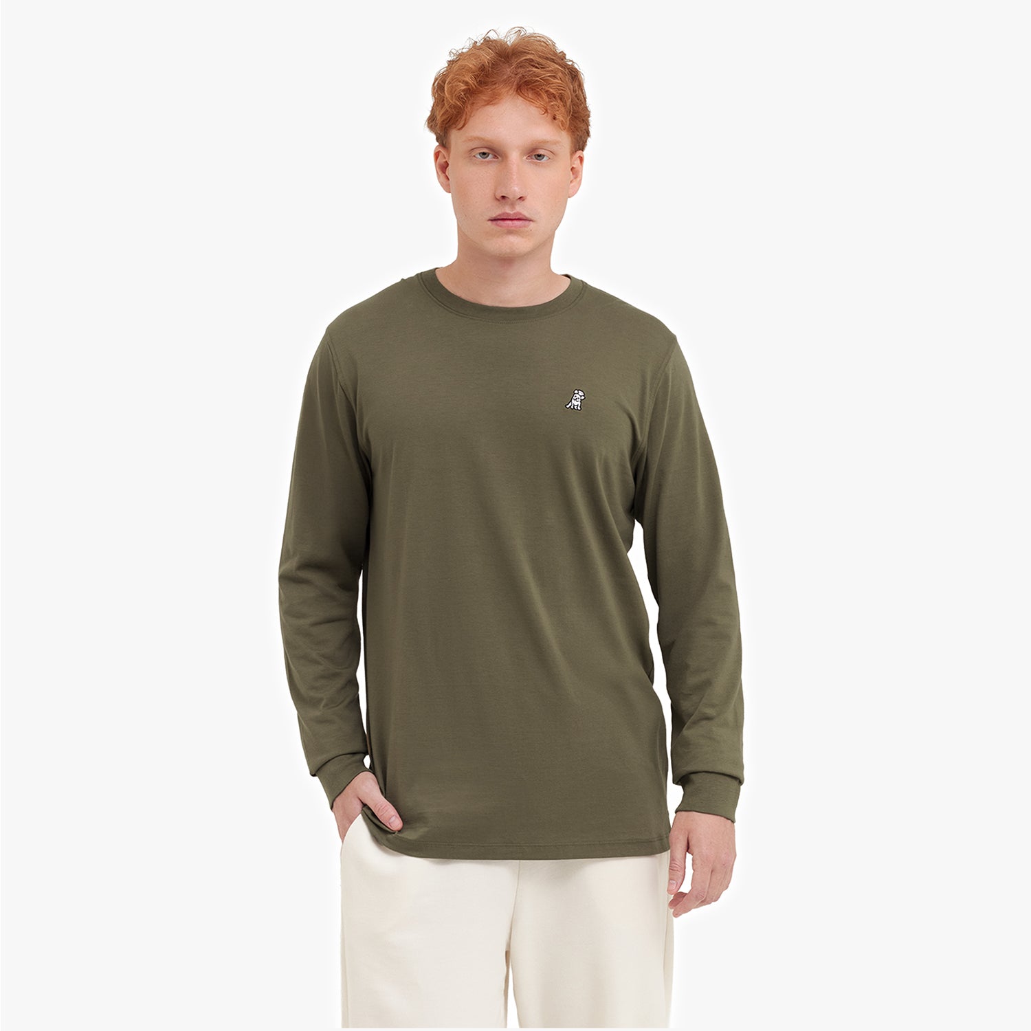 Men's Long Sleeve T-Shirt — Burnt Olive