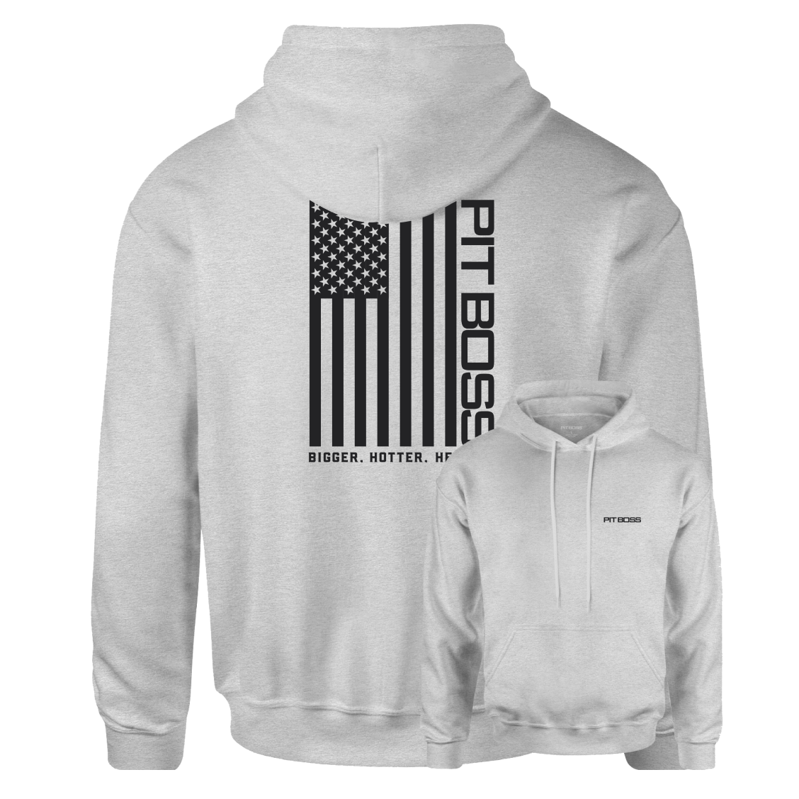 Vertikale Flaggen-Hoodie - Heather Grau