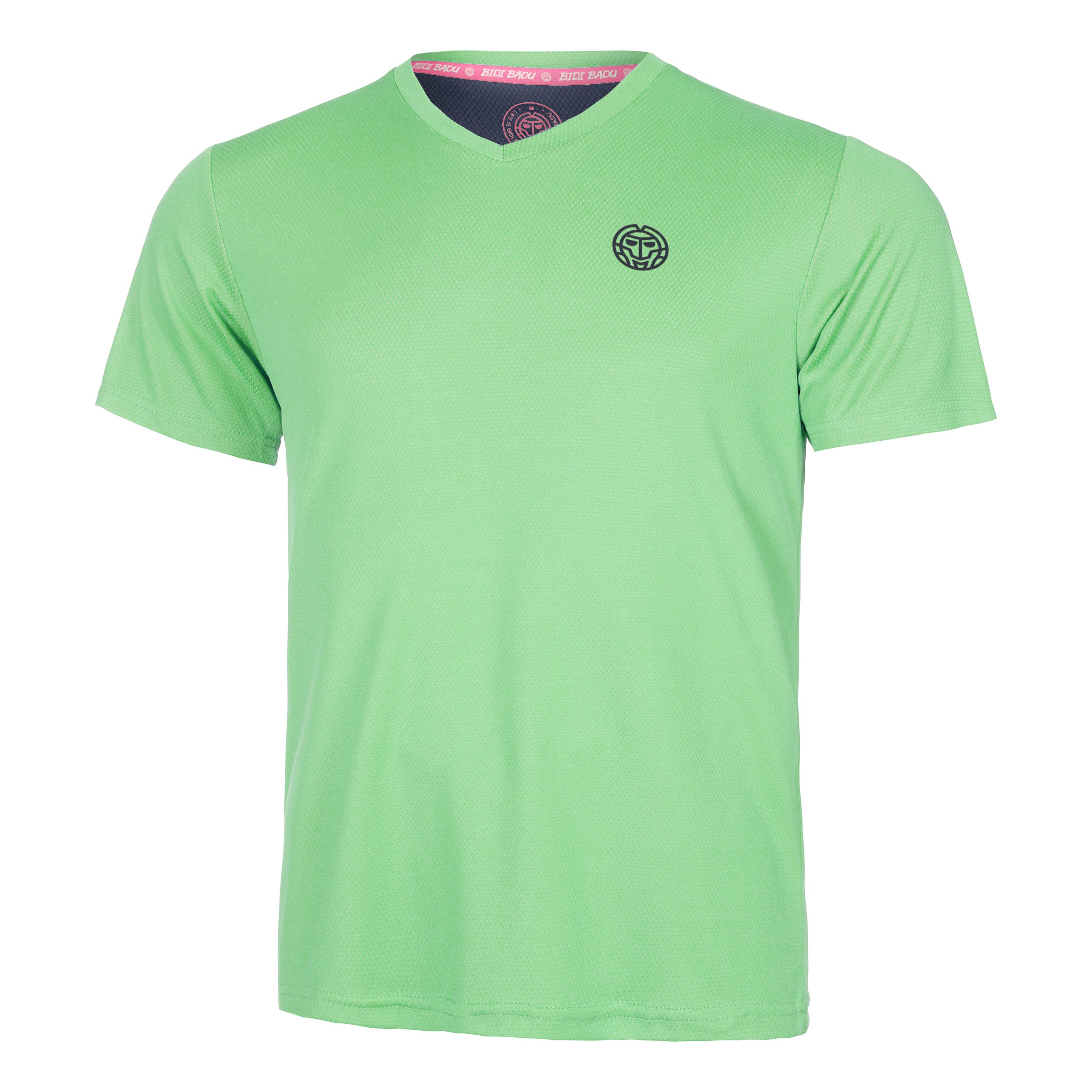 BIDI BADU Crew Inside Out V-Neck T-Shirt Herren - Neongrün, Dunkelblau