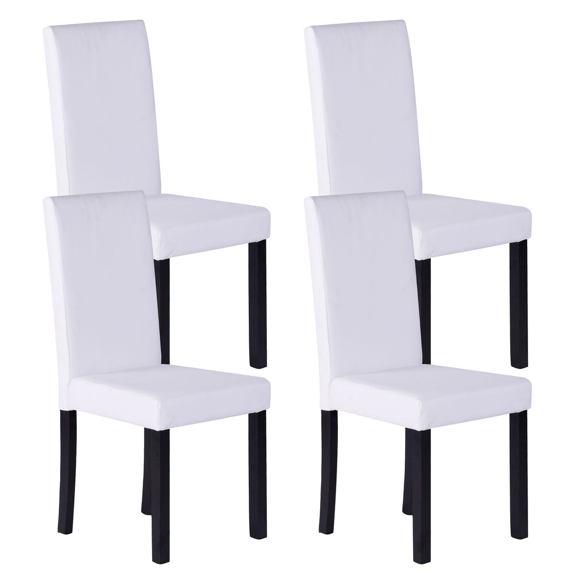 Dining Chair Leather NICK 4-Piece Set White