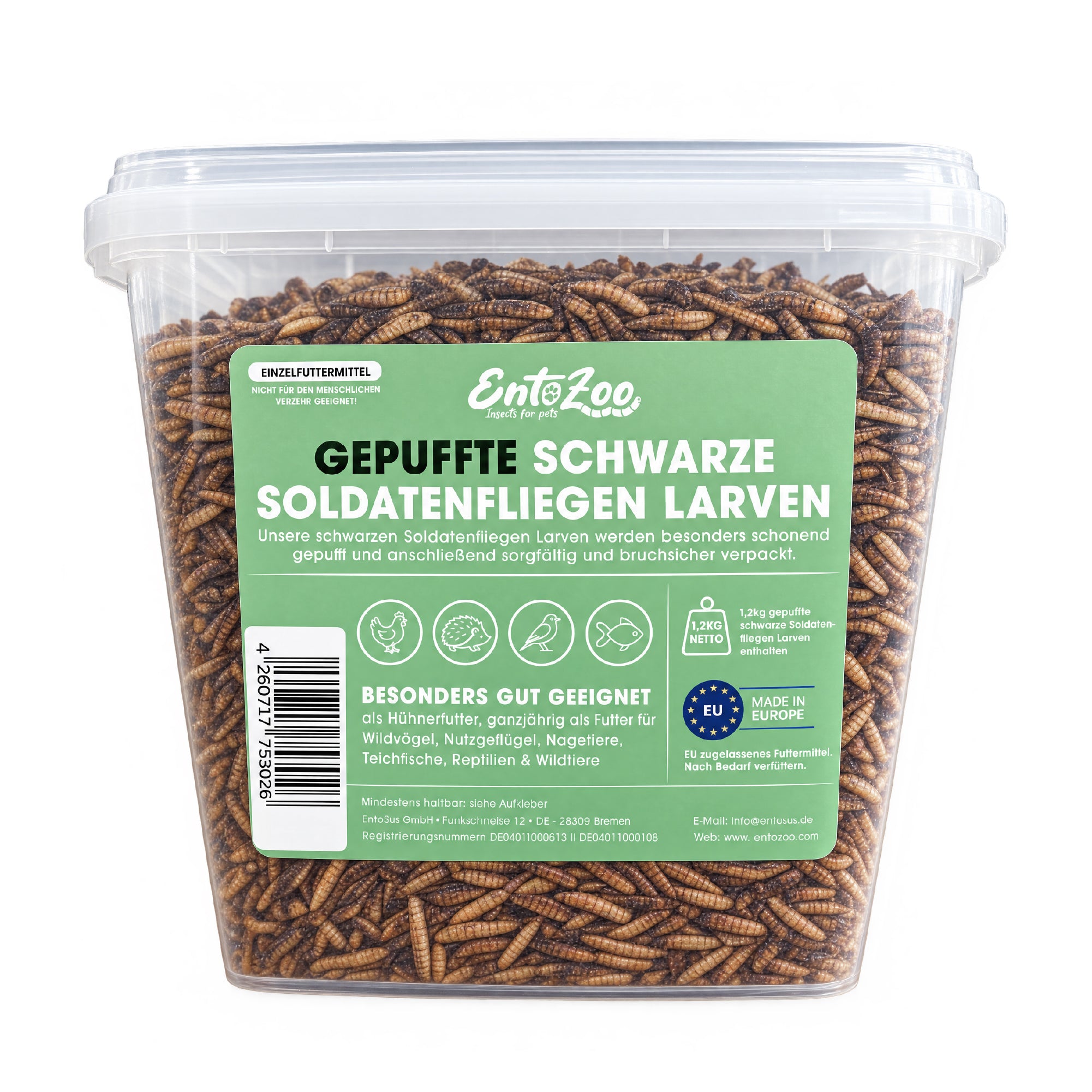 EntoZoo - getrocknete gepuffte schwarze Soldatenfliegenlarve