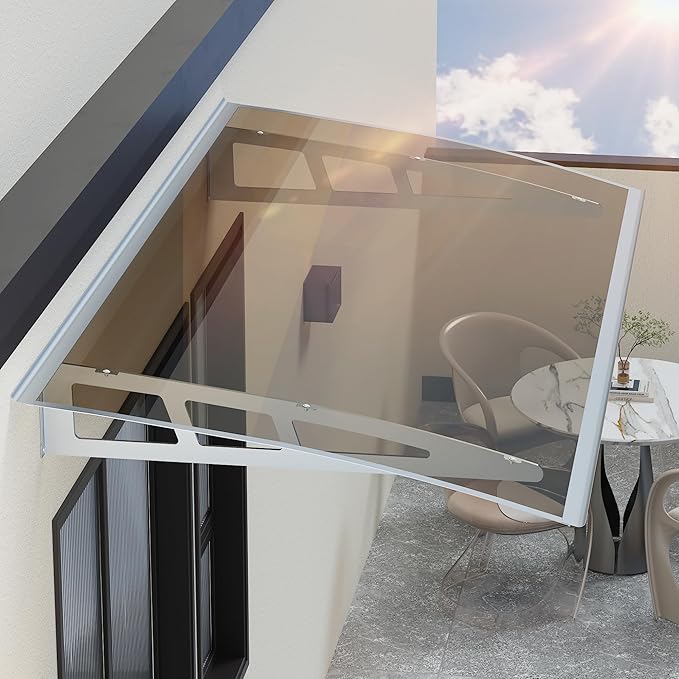 Dawning Home Ferrolegierungsfenster Markise mit Spüle – UV-, Regen-, Schnee- und Sonnenlichtschutz für Außenbereiche