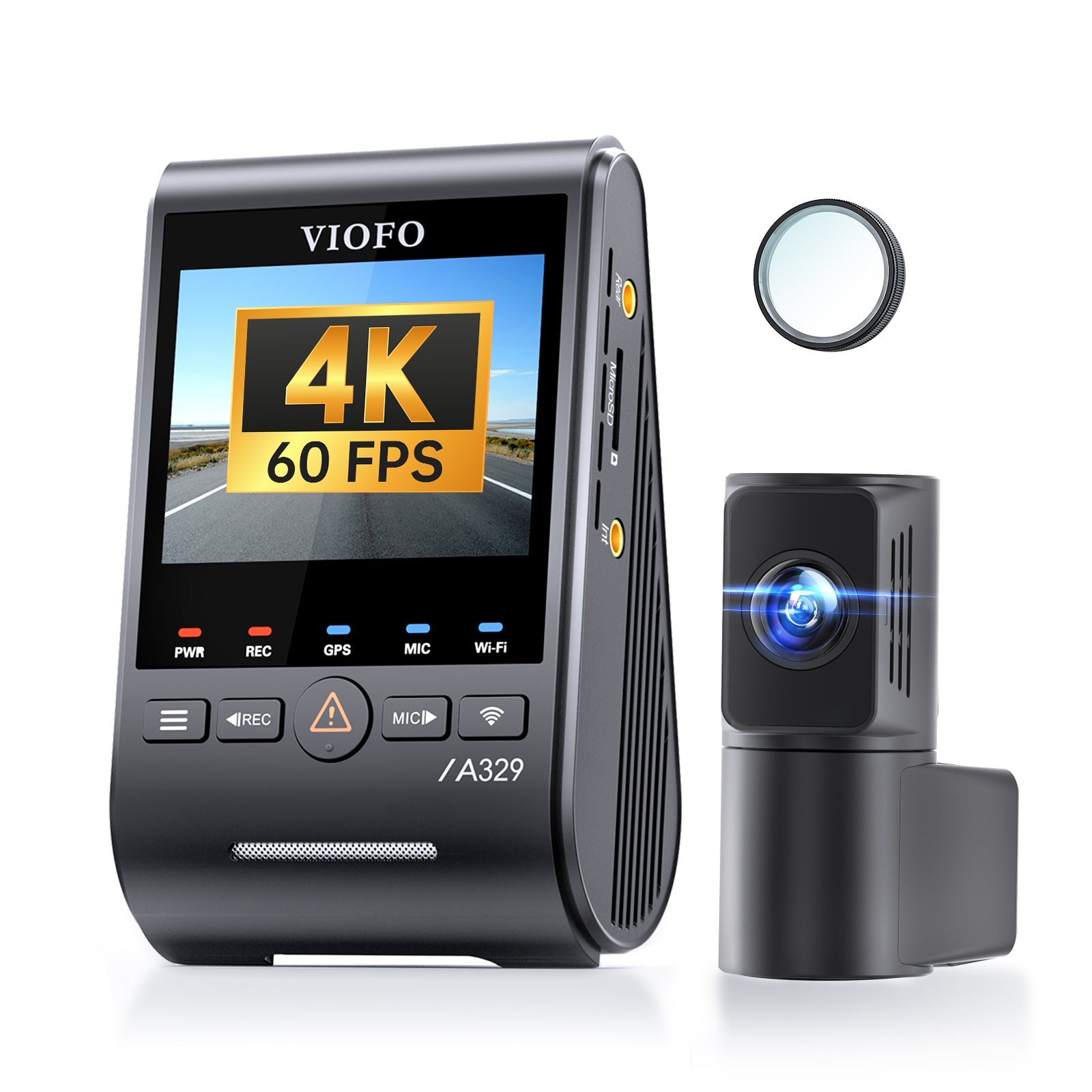 VIOFO A329S 2CH 4K 60FPS + 2K HDR Dash Cam
