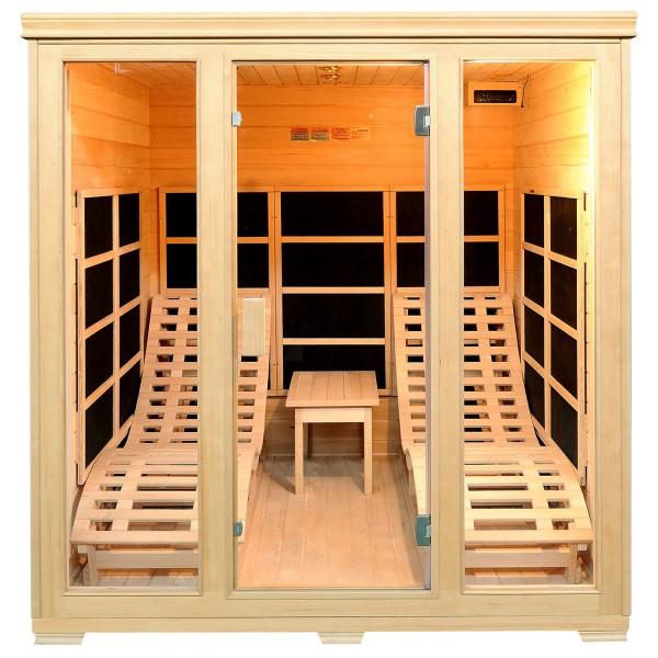 Billund Infrarotkabine mit Dualheizung und Hemlockholz