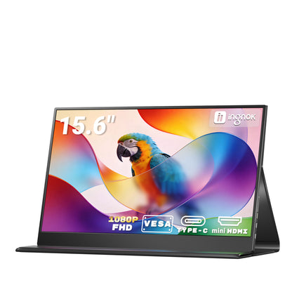 INGNOK YN02B 15,6" FHD Tragbarer Monitor mit Smart Protective Case